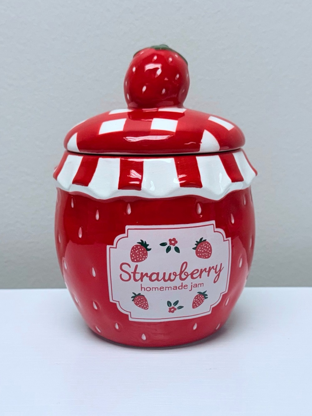 New! Strawberry Jam Ceramic Decorative Jar with Lid, Target Bullseye Playground - Picture 4 of 6